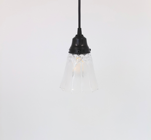 Frosted Panel Clear Diamond Drop Pendant