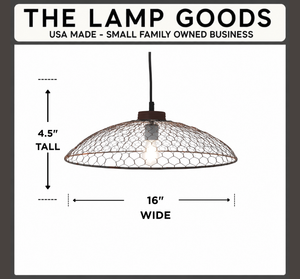 Farmhouse Rustic Chicken Wire 16" Pendant