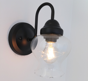 Delicate Antique Clear Etched Vine Wall Sconce