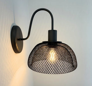 Farmhouse Black Mesh Wall Sconce