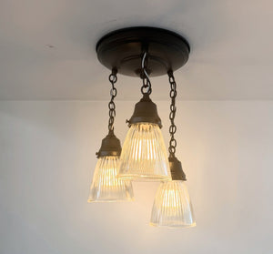 Minimalist Holophane Ceiling Light Trio - The Lamp Goods