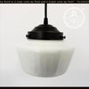 Original Schoolhouse |7"| Milk Glass PENDANT LIGHT Fixture