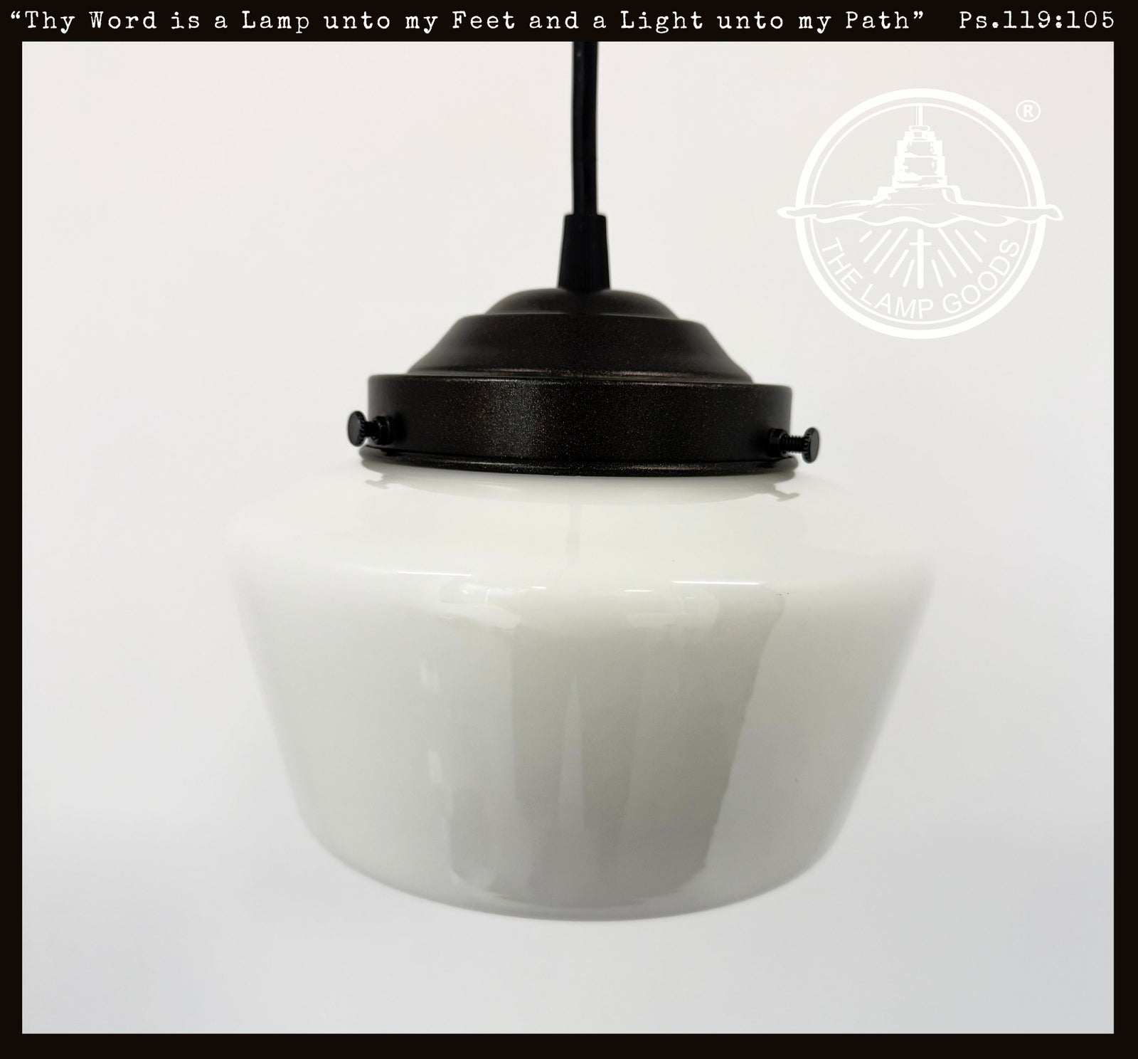 Original Schoolhouse |7"| Milk Glass PENDANT LIGHT Fixture
