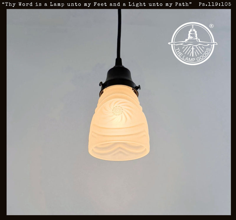 Frosted Petite Leaded Glass Pendant