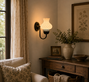 Quilted Milk Glass Wall Sconce