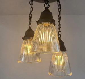 Minimalist Holophane Ceiling Light Trio - The Lamp Goods