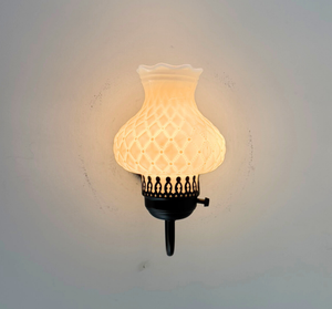 Quilted Milk Glass Wall Sconce