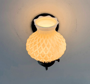 Quilted Milk Glass Wall Sconce