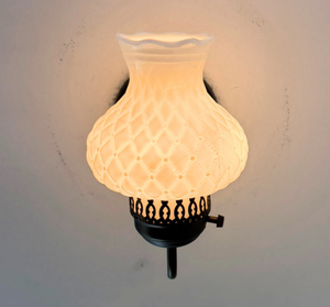 Quilted Milk Glass Wall Sconce