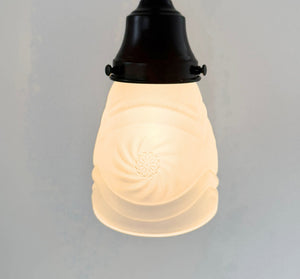 Frosted Petite Leaded Glass Pendant