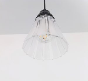 Frosted Panel Clear Diamond Drop Pendant