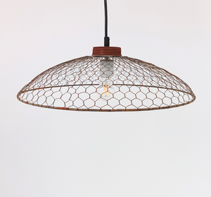 Farmhouse Rustic Chicken Wire 16" Pendant