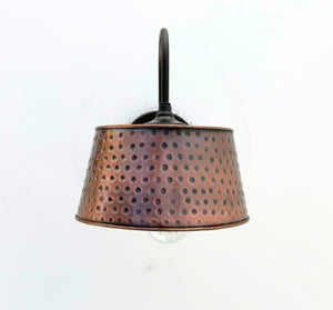 Gooseneck Rustic Hammered Copper Wall Sconce - The Lamp Goods