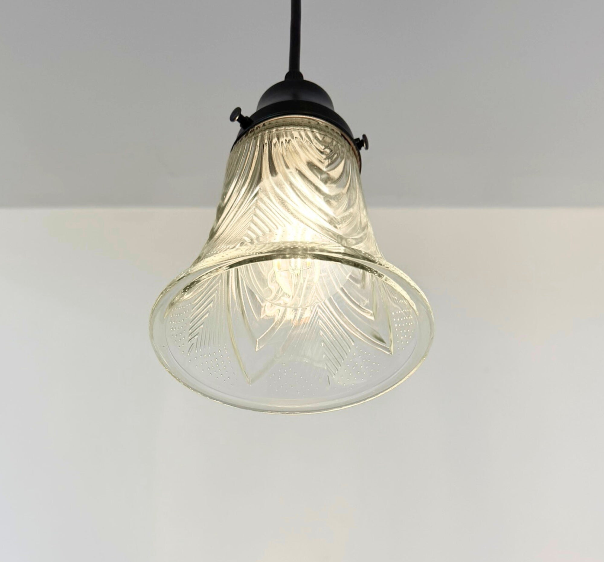 Clear Draped Chevron Art Deco Pendant