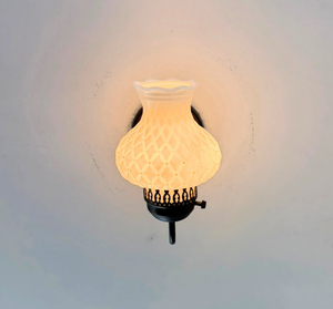 Quilted Milk Glass Wall Sconce