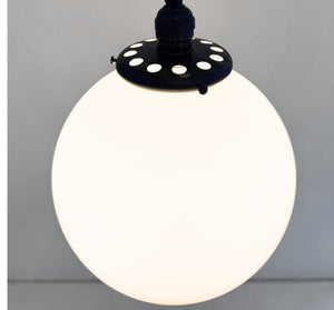 Vintage Milk Glass Ball Pendant Light