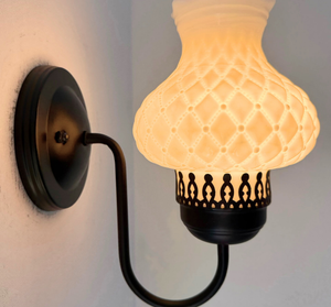 Quilted Milk Glass Wall Sconce