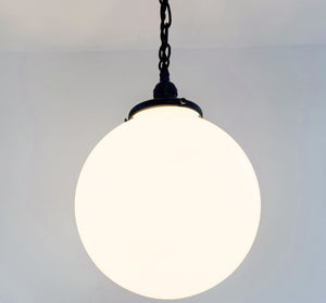 Vintage Milk Glass Ball Pendant Light