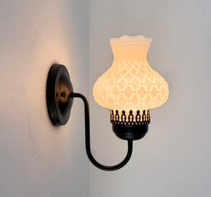 Quilted Milk Glass Wall Sconce