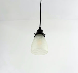 Frosted Petite Leaded Glass Pendant
