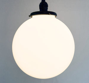 Vintage Milk Glass Ball Pendant Light