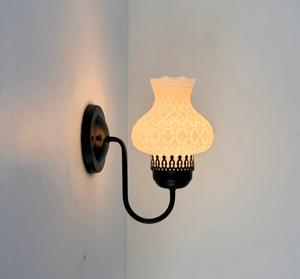 Quilted Milk Glass Wall Sconce