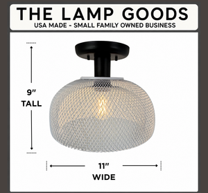Farmhouse White Mesh Ceiling Light