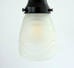 Frosted Petite Leaded Glass Pendant