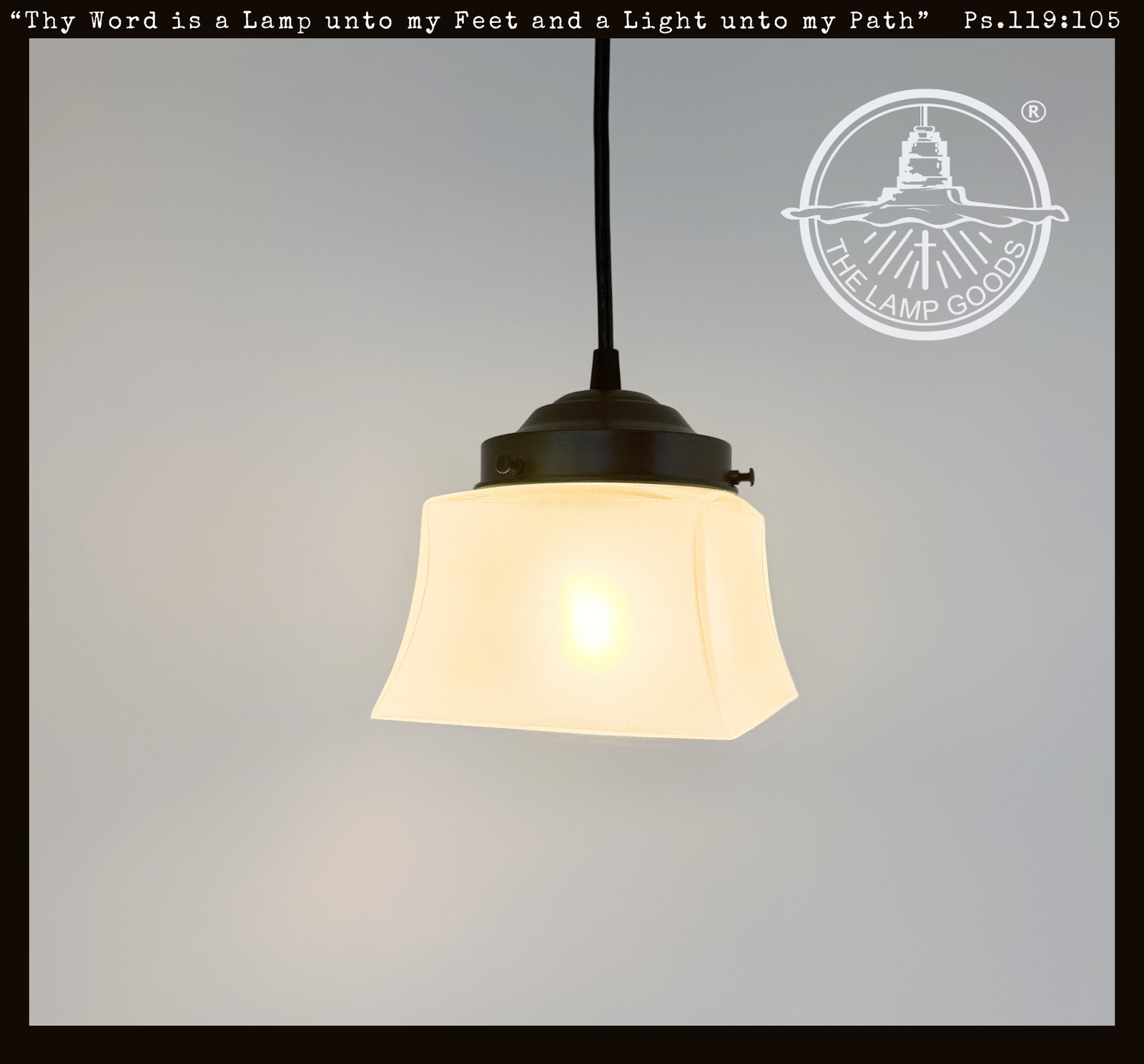Antique Heavy Square Frosted Pendant