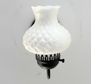 Quilted Milk Glass Wall Sconce