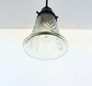 Clear Draped Chevron Art Deco Pendant