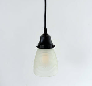 Frosted Petite Leaded Glass Pendant