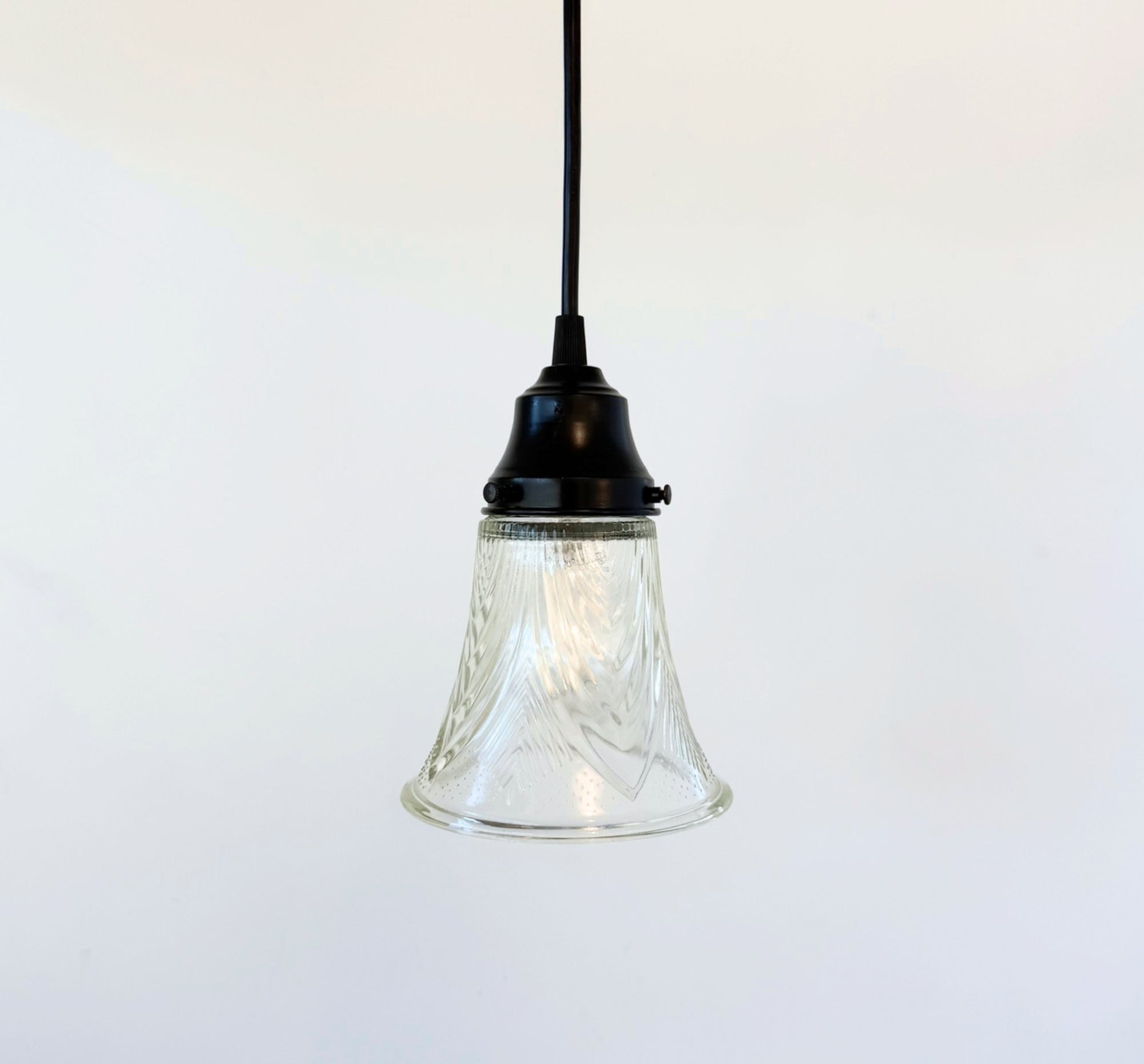 Clear Draped Chevron Art Deco Pendant