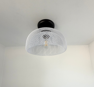 Farmhouse White Mesh Ceiling Light