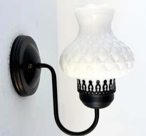 Quilted Milk Glass Wall Sconce
