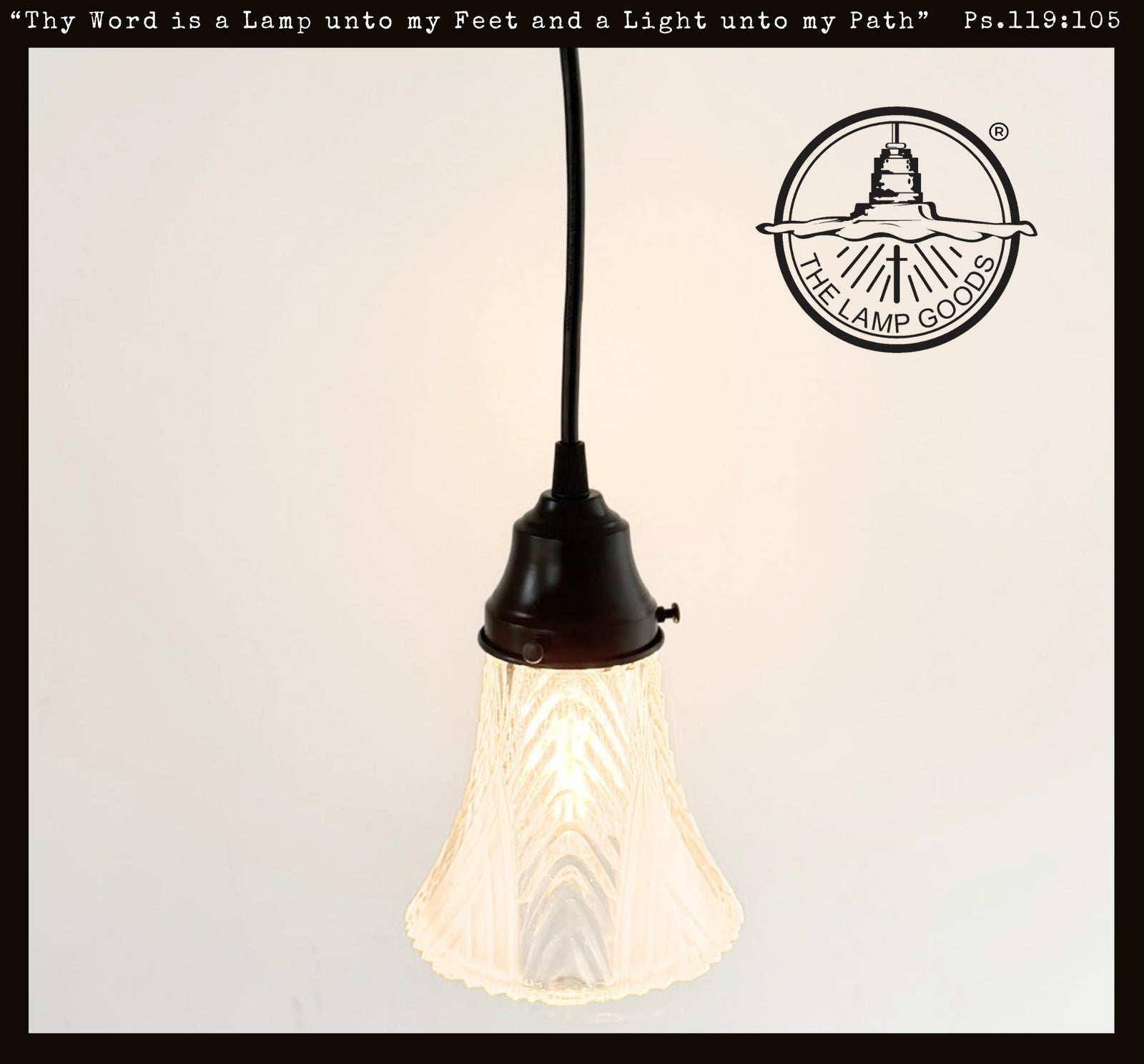 Clear and Frost Art Deco Chevron Pendant