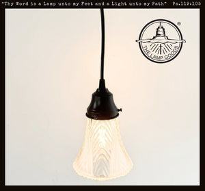 Clear and Frost Art Deco Chevron Pendant