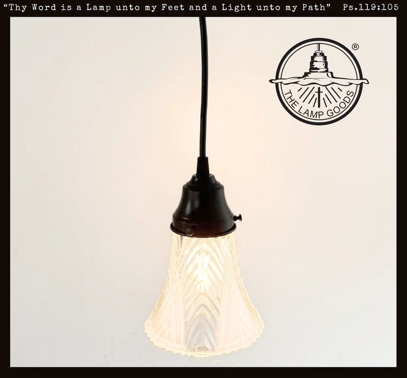 Clear and Frost Art Deco Chevron Pendant