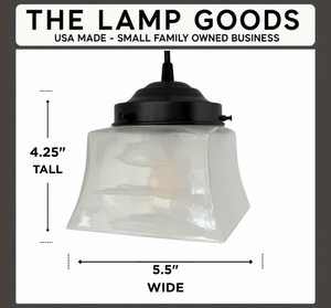 Antique Heavy Square Frosted Pendant