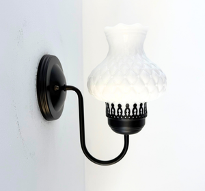 Quilted Milk Glass Wall Sconce