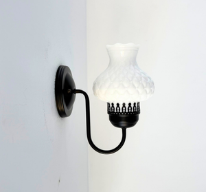 Quilted Milk Glass Wall Sconce