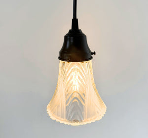 Clear and Frost Art Deco Chevron Pendant