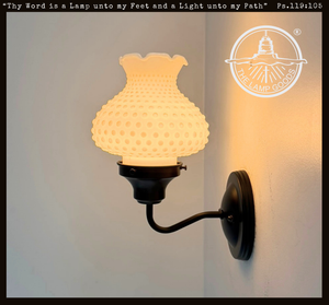 Hobnail Milk Glass Wall Sconce