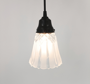 Frosted Panel Clear Diamond Drop Pendant