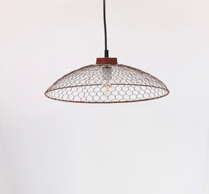 Farmhouse Rustic Chicken Wire 16" Pendant