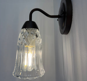Classic Fluted Pressed Glass Wall Sconce