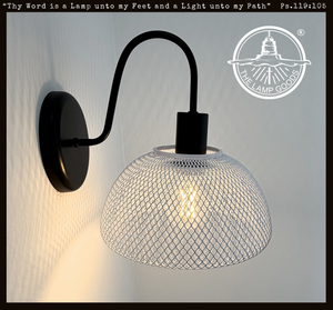 Farmhouse White Mesh Wall Sconce