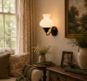 Hobnail Milk Glass Wall Sconce