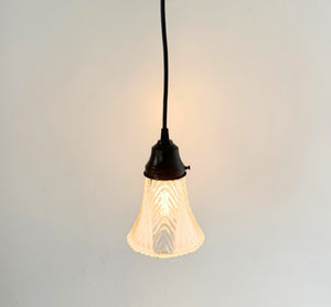 Clear and Frost Art Deco Chevron Pendant