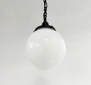 Vintage Milk Glass Ball Pendant Light